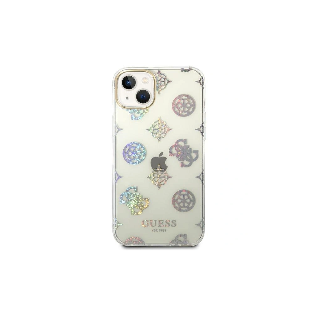 Hurtownia GSM - Etui Guess GUHCP14MHTPPTH Apple iPhone 14 Plus / 15 Plus átlátszó/háttér nélküli kemény tok Peony Glitter - GUE2109 - {ean13} - Hurt