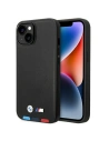 Etui BMW BMHMP14S22PTDK Apple iPhone 14 negru/black Leather Stamp Tricolor Magsafe