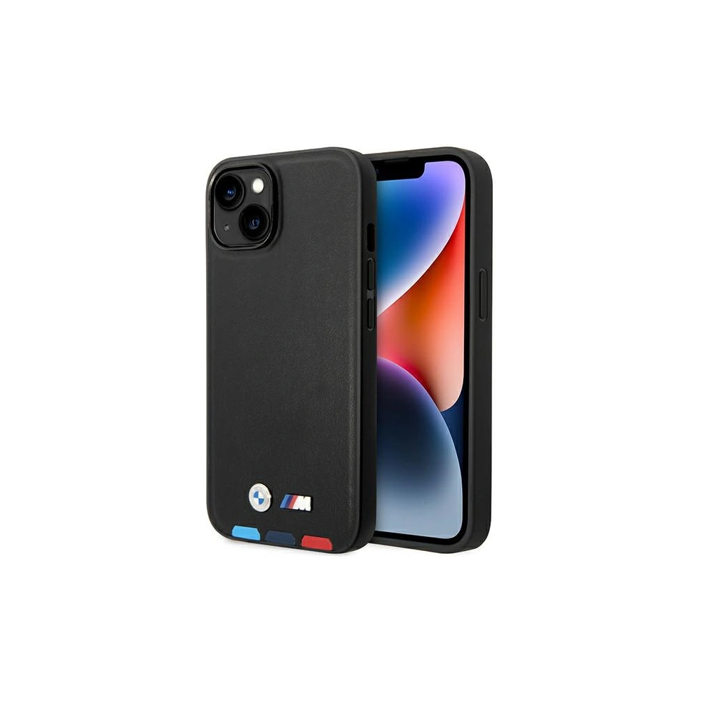 Hurtownia GSM - Case BMW BMHMP14S22PTDK Apple iPhone 14 schwarz/black Leder Prägung Tricolor Magsafe - BMW322 - {ean13} - Hurt