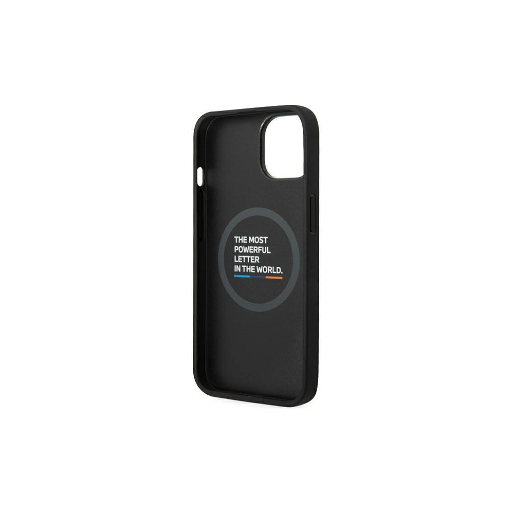 Hurtownia GSM - Case BMW BMHMP14S22PTDK Apple iPhone 14 schwarz/black Leder Prägung Tricolor Magsafe - BMW322 - {ean13} - Hurt