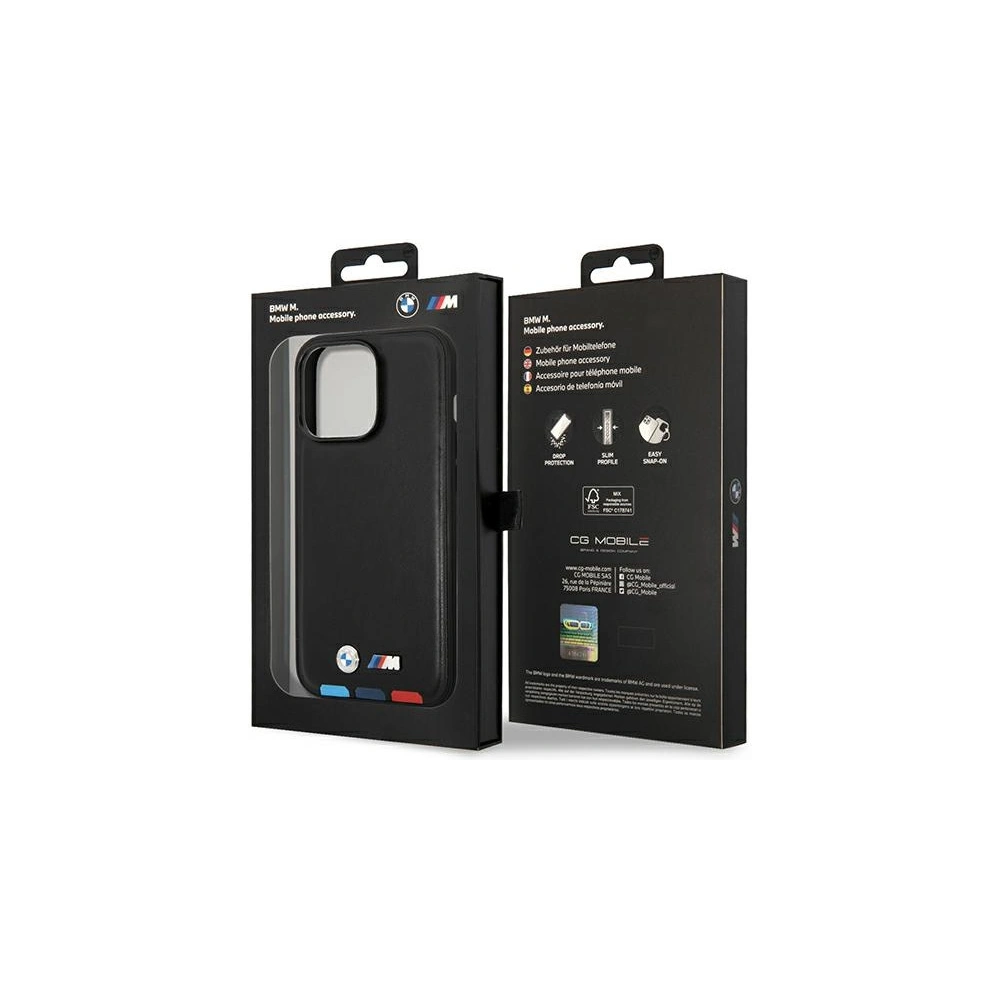 Hurtownia GSM - Etui BMW BMHMP14X22PTDK Apple iPhone 14 Pro Max černý/black Leather Stamp Tricolor Magsafe - BMW323 - {ean13} - Hurt