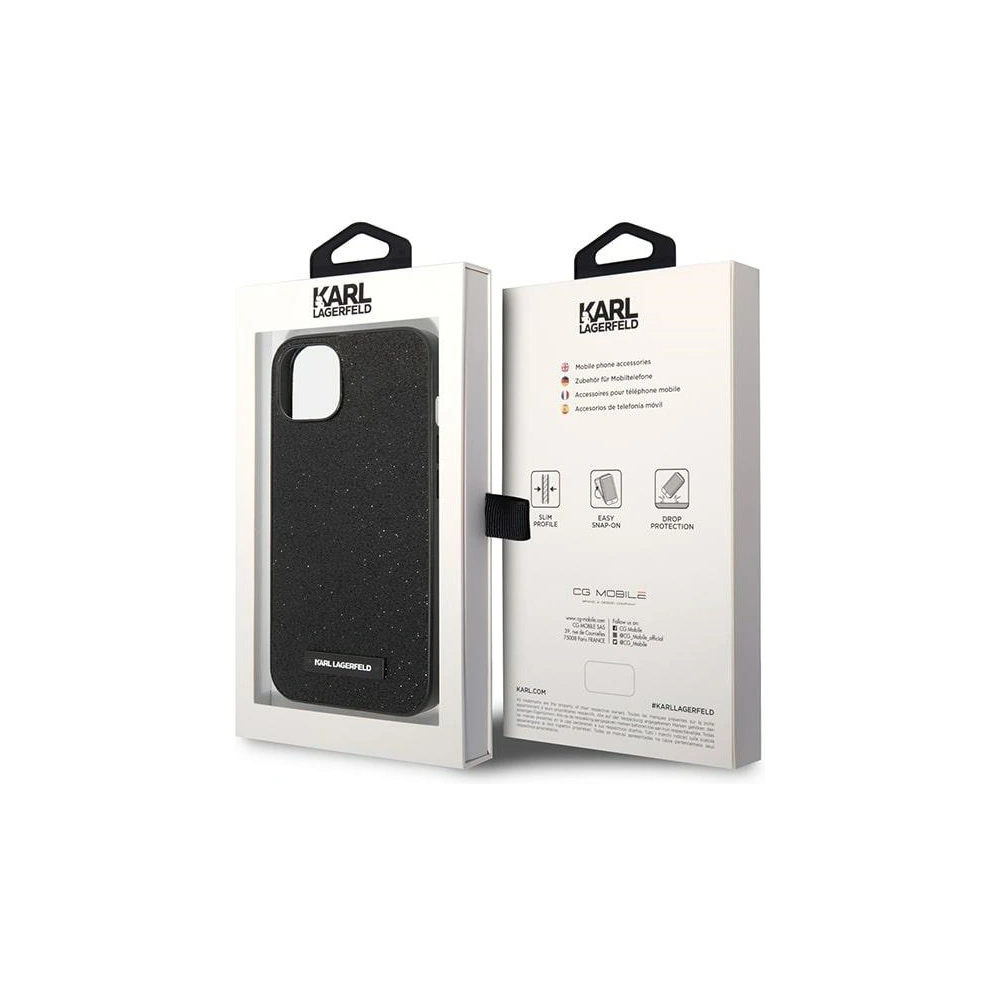 Hurtownia GSM - Etui Karl Lagerfeld KLHCP14MG2ELK Apple iPhone 14 Plus / 15 Plus kemény tok fekete/black Glitter Plaque Logo - KLD1123 - {ean13} - Hurt
