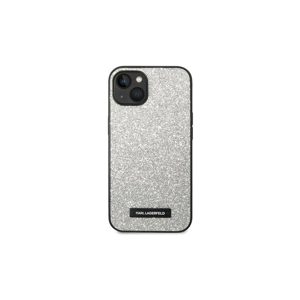 Wholesale Karl Lagerfeld KLHCP14MG2ELS Apple iPhone 14 Plus / 15 Plus hardcase silver Glitter Plaque Logo - KLD1124 - {ean13} - Hurt