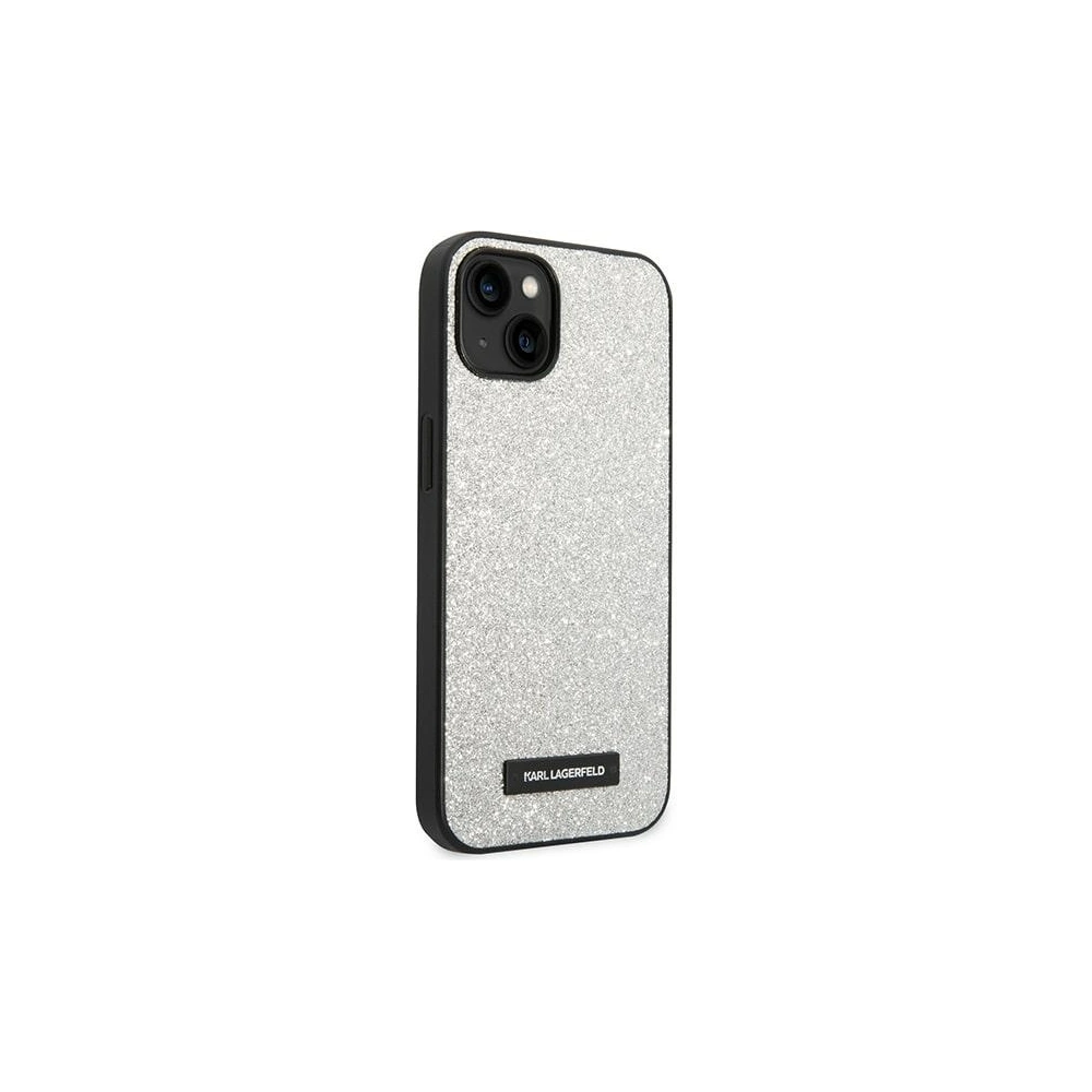 Wholesale Karl Lagerfeld KLHCP14MG2ELS Apple iPhone 14 Plus / 15 Plus hardcase silver Glitter Plaque Logo - KLD1124 - {ean13} - Hurt