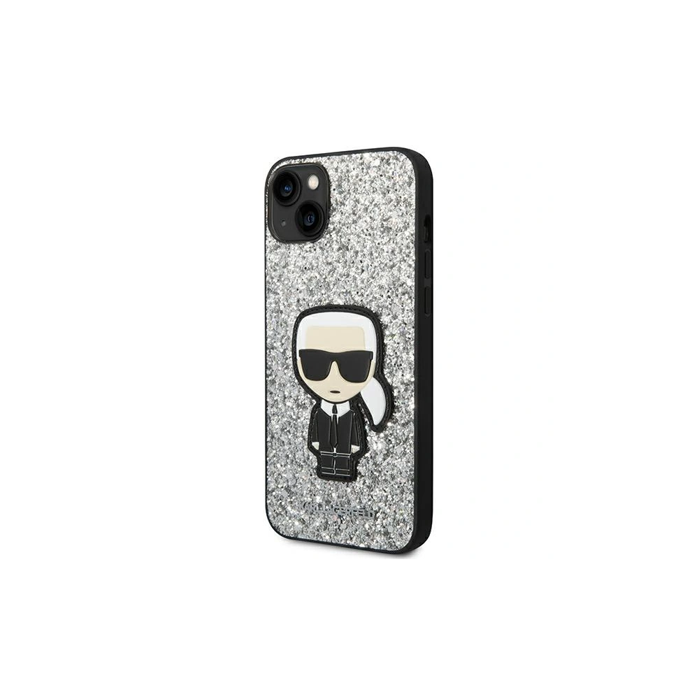 Hurtownia GSM - Etui Karl Lagerfeld KLHCP14MGFKPG Apple iPhone 14 Plus / 15 Plus keménytok ezüst/silver Glitter Flakes Ikonik - KLD1125 - {ean13} - Hurt