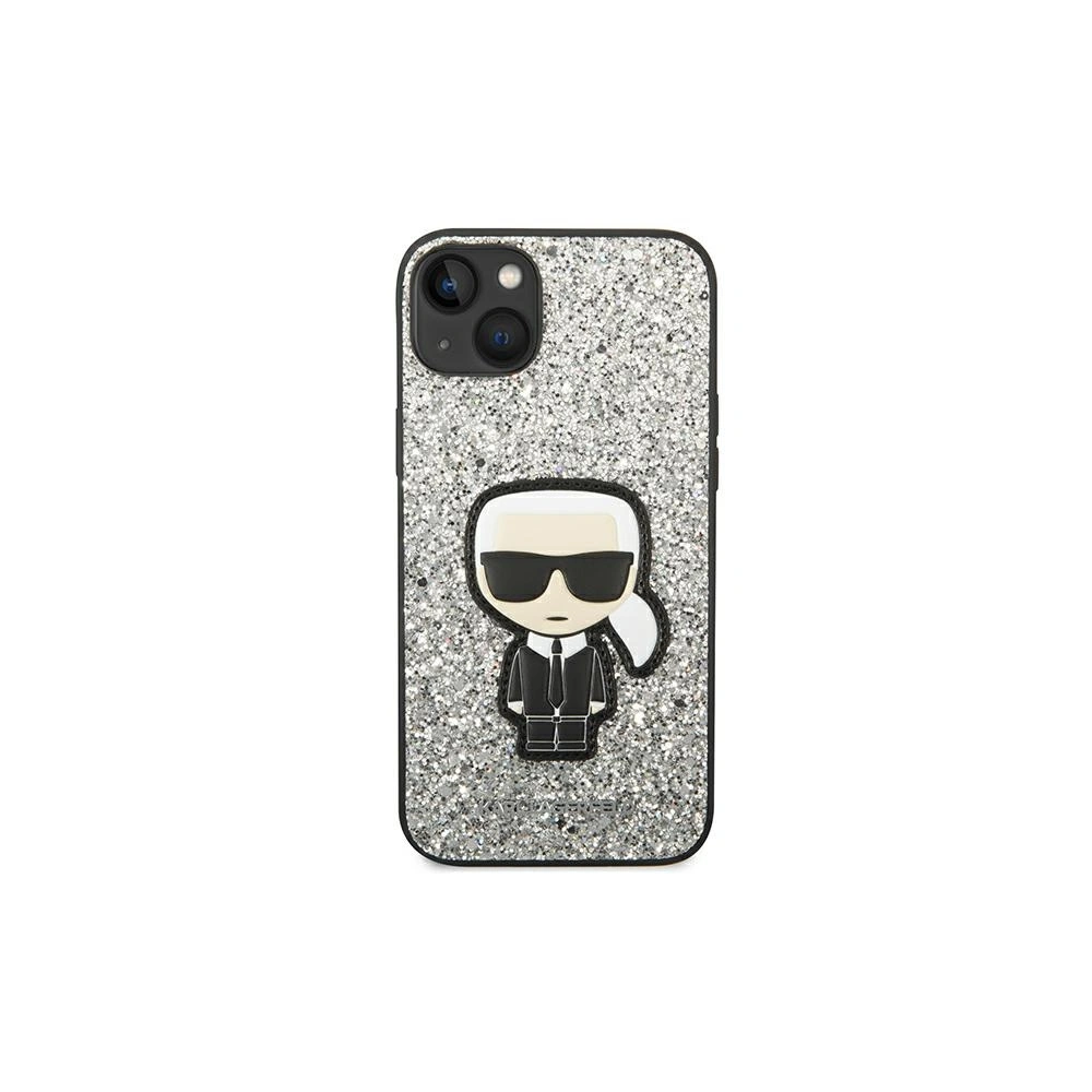 Hurtownia GSM - Etui Karl Lagerfeld KLHCP14MGFKPG Apple iPhone 14 Plus / 15 Plus keménytok ezüst/silver Glitter Flakes Ikonik - KLD1125 - {ean13} - Hurt