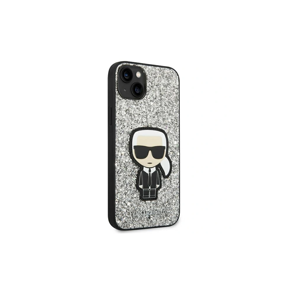 Hurtownia GSM - Etui Karl Lagerfeld KLHCP14MGFKPG Apple iPhone 14 Plus / 15 Plus keménytok ezüst/silver Glitter Flakes Ikonik - KLD1125 - {ean13} - Hurt