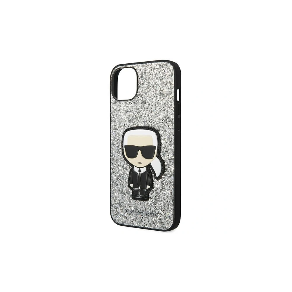Hurtownia GSM - Etui Karl Lagerfeld KLHCP14MGFKPG Apple iPhone 14 Plus / 15 Plus keménytok ezüst/silver Glitter Flakes Ikonik - KLD1125 - {ean13} - Hurt
