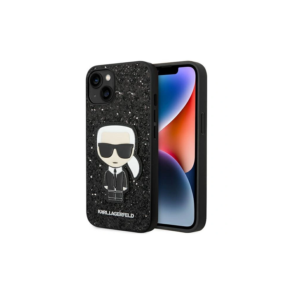 Hurtownia GSM - Etui Karl Lagerfeld KLHCP14MGFKPK Apple iPhone 14 Plus / 15 Plus keménytok fekete/czblack Glitter Flakes Ikonik - KLD1126 - {ean13} - Hurt