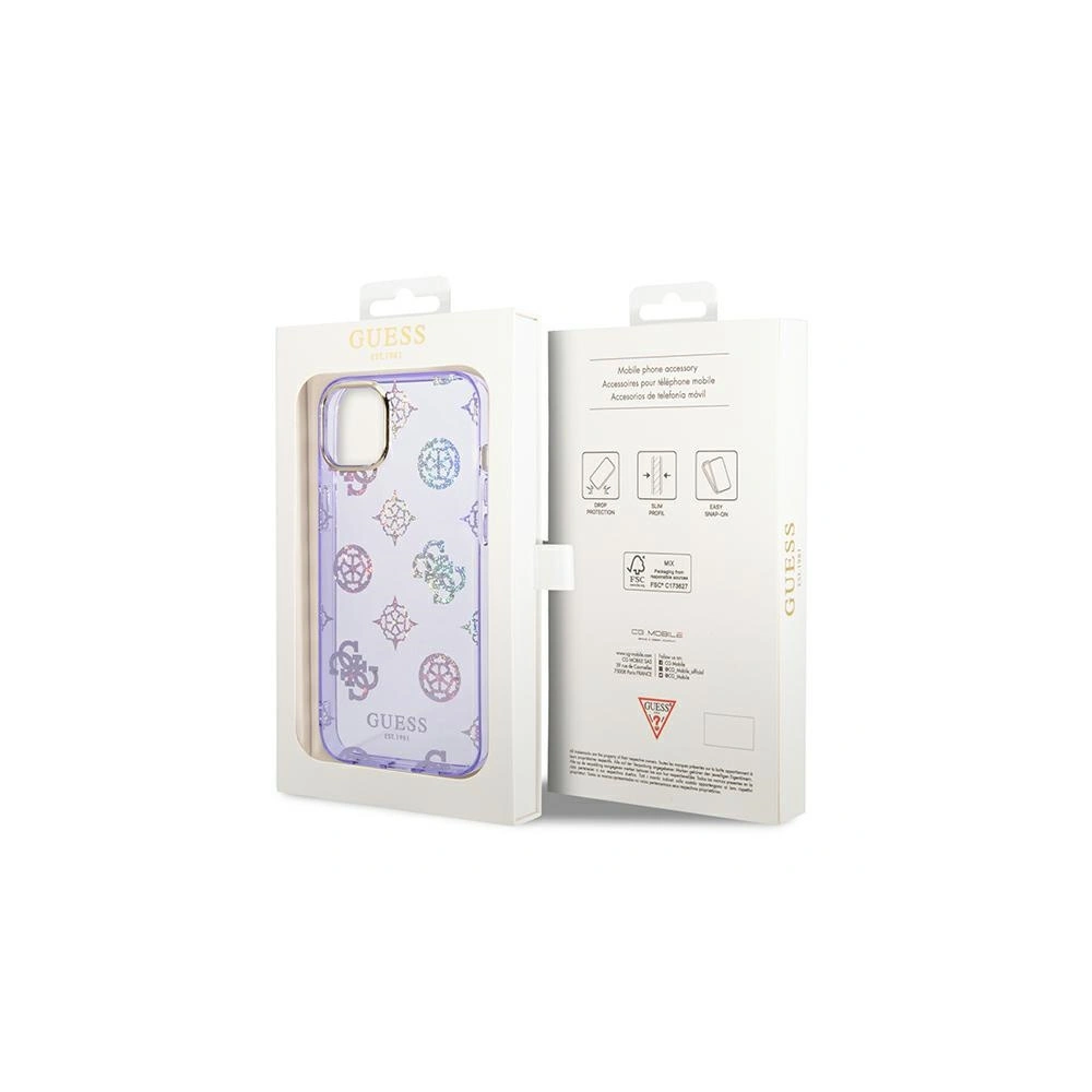 Hurtownia GSM - Etui Guess GUHCP14MHTPPTL Apple iPhone 14 Plus / 15 Plus lila/lilac kemény tok Peony Glitter - GUE2110 - {ean13} - Hurt