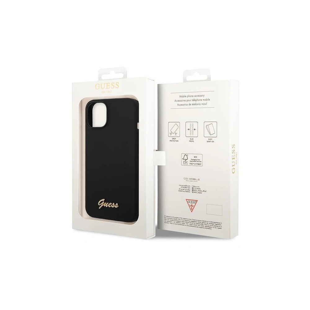 Hurtownia GSM - Case Guess GUHCP14MSLSMK Apple iPhone 14 Plus / 15 Plus schwarz/black hard case Silikon Vintage Gold Logo - GUE2114 - {ean13} - Hurt