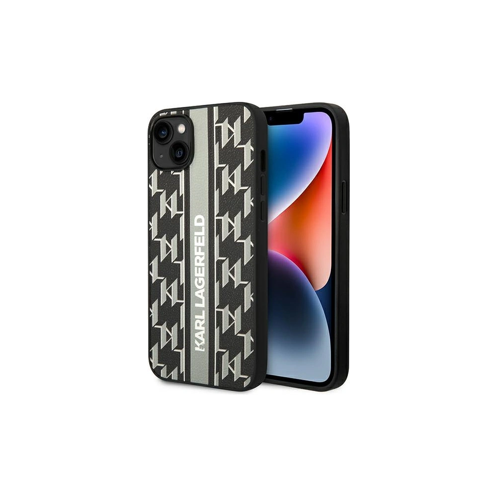 Wholesale Karl Lagerfeld KLHCP14MPGKLSKG Apple iPhone 14 Plus / 15 Plus hardcase grey Monogram Stripe - KLD1129 - {ean13} - Hurt