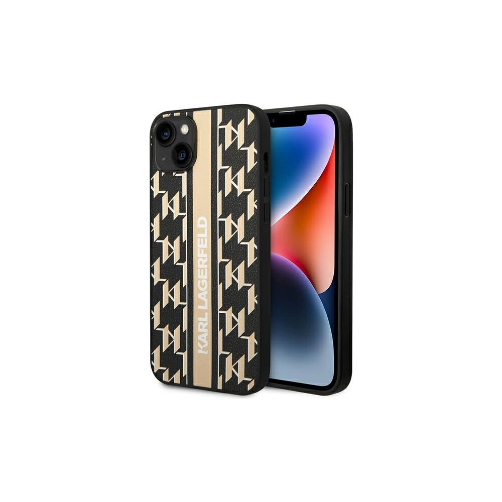 Wholesale Karl Lagerfeld KLHCP14MPGKLSKW Apple iPhone 14 Plus / 15 Plus hardcase brown Monogram Stripe - KLD1130 - {ean13} - Hurt