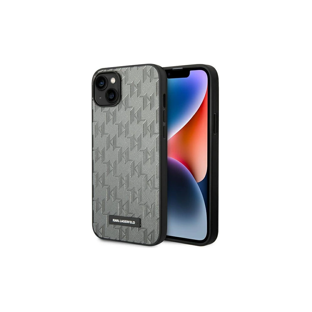 Wholesale Karl Lagerfeld KLHCP14MSAKLHPG Apple iPhone 14 Plus / 15 Plus hardcase grey Saffiano Mono Metal Logo - KLD1131 - {ean13} - Hurt