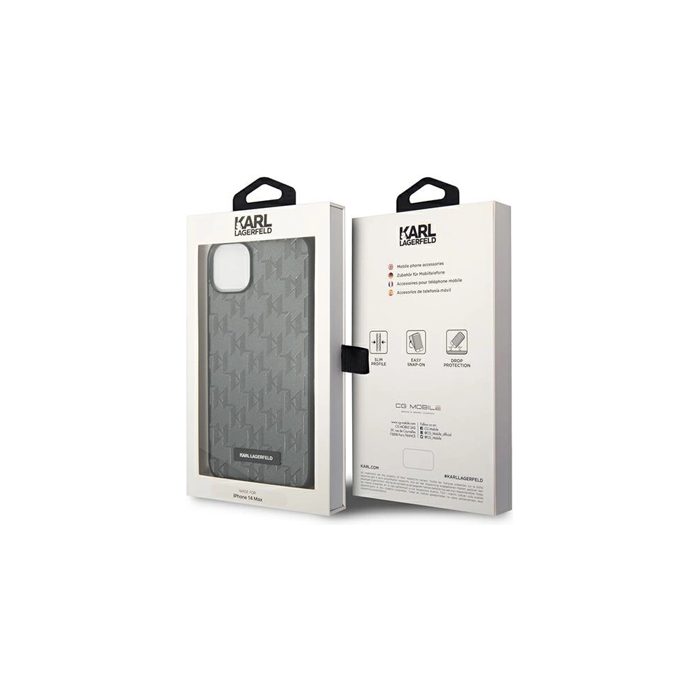 Wholesale Karl Lagerfeld KLHCP14MSAKLHPG Apple iPhone 14 Plus / 15 Plus hardcase grey Saffiano Mono Metal Logo - KLD1131 - {ean13} - Hurt