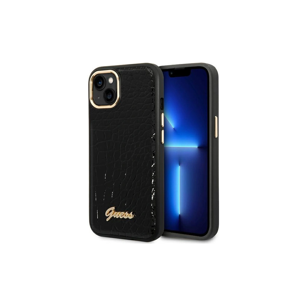 Wholesale Guess GUHCP14SHGCRHK Apple iPhone 14 black hardcase Croco Collection - GUE2117 - {ean13} - Hurt