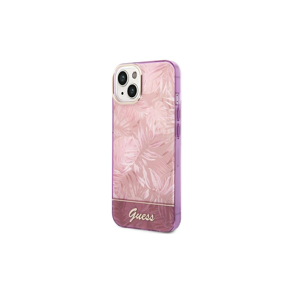 Wholesale Guess GUHCP14SHGJGHP Apple iPhone 14 pink hardcase Jungle Collection - GUE2118 - {ean13} - Hurt