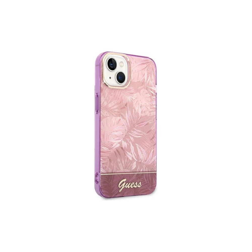 Wholesale Guess GUHCP14SHGJGHP Apple iPhone 14 pink hardcase Jungle Collection - GUE2118 - {ean13} - Hurt