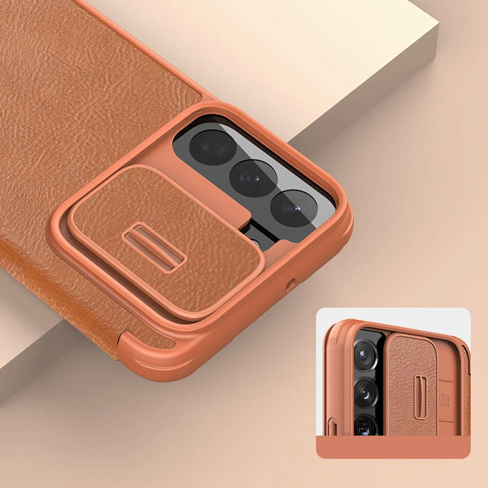 Hurtownia GSM - Etui Nillkin Qin Leather Pro Samsung Galaxy S22 hnědá - NLK523 - {ean13} - Hurt