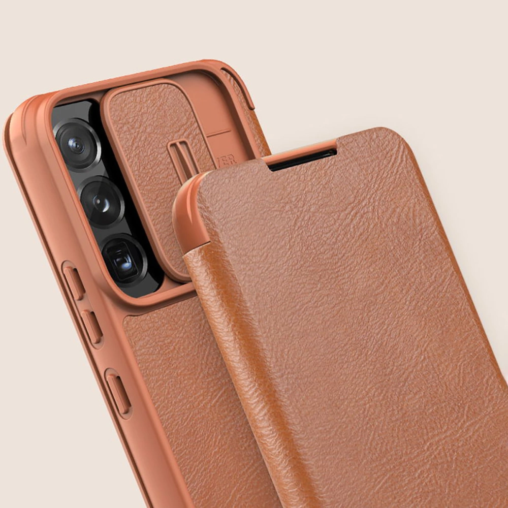 Hurtownia GSM - Etui Nillkin Qin Leather Pro Samsung Galaxy S22 hnědá - NLK523 - {ean13} - Hurt