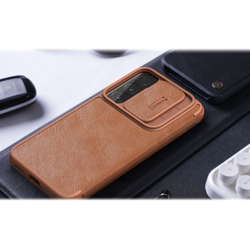 Hurtownia GSM - Etui Nillkin Qin Leather Pro Samsung Galaxy S22 hnědá - NLK523 - {ean13} - Hurt