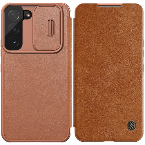 Etui Nillkin Qin Leather Pro Samsung Galaxy S22+ Plus brązowy