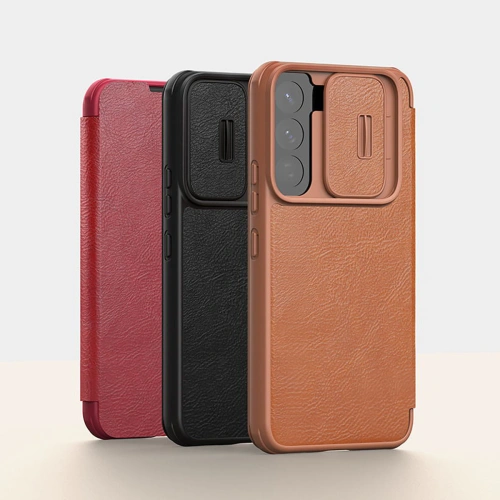 Etui Nillkin Qin Leather Pro Samsung Galaxy S22+ Plus brązowy