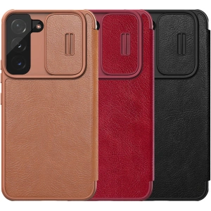 Hurtownia GSM - Etui Nillkin Qin Leather Pro Samsung Galaxy S22+ Plus maro - NLK525 - {ean13} - Hurt