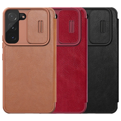 Etui Nillkin Qin Leather Pro Samsung Galaxy S22+ Plus brązowy