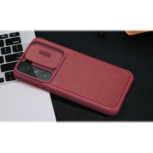 Hurtownia GSM - Etui Nillkin Qin Leather Pro Samsung Galaxy S22+ Plus maro - NLK525 - {ean13} - Hurt