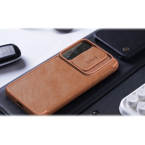 Etui Nillkin Qin Leather Pro Samsung Galaxy S22+ Plus brązowy