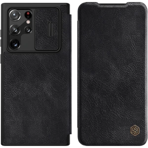 Hurtownia GSM - Etui Nillkin Qin Leather Pro Samsung Galaxy S22 Ultra černé - NLK526 - {ean13} - Hurt