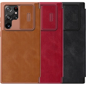 Hurtownia GSM - Etui Nillkin Qin Leather Pro Samsung Galaxy S22 Ultra černé - NLK526 - {ean13} - Hurt