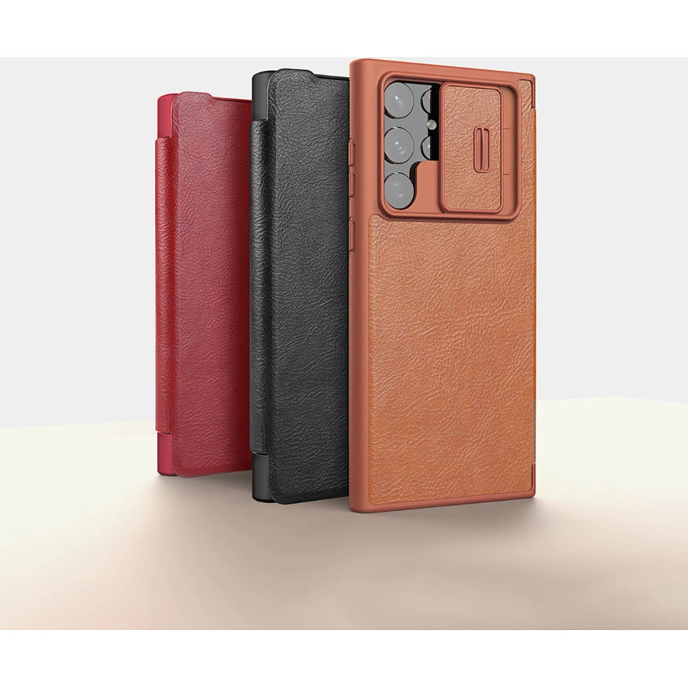 Hurtownia GSM - Etui Nillkin Qin Leather Pro Samsung Galaxy S22 Ultra černé - NLK526 - {ean13} - Hurt