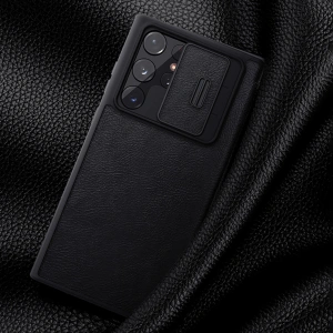 Hurtownia GSM - Etui Nillkin Qin Leather Pro Samsung Galaxy S22 Ultra černé - NLK526 - {ean13} - Hurt