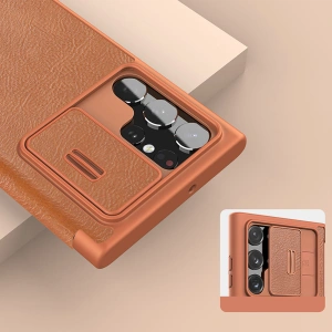 Hurtownia GSM - Etui Nillkin Qin Leather Pro Samsung Galaxy S22 Ultra černé - NLK526 - {ean13} - Hurt