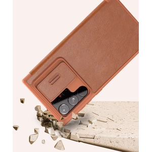 Hurtownia GSM - Etui Nillkin Qin Leather Pro Samsung Galaxy S22 Ultra černé - NLK526 - {ean13} - Hurt