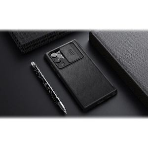 Hurtownia GSM - Etui Nillkin Qin Leather Pro Samsung Galaxy S22 Ultra černé - NLK526 - {ean13} - Hurt