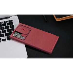 Hurtownia GSM - Etui Nillkin Qin Leather Pro Samsung Galaxy S22 Ultra černé - NLK526 - {ean13} - Hurt