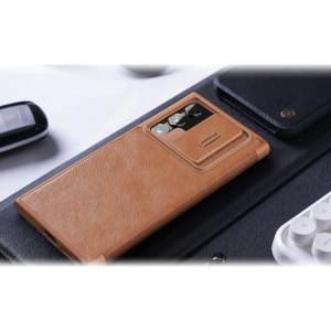 Hurtownia GSM - Etui Nillkin Qin Leather Pro Samsung Galaxy S22 Ultra černé - NLK526 - {ean13} - Hurt