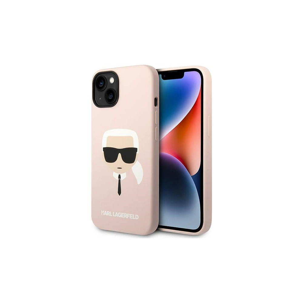 Hurtownia GSM - Case Karl Lagerfeld KLHCP14MSLKHLP für Apple iPhone 14 Plus / 15 Plus Hardcase rosa/pink Silicone Karl`s Head - KLD1135 - {ean13} - Hurt