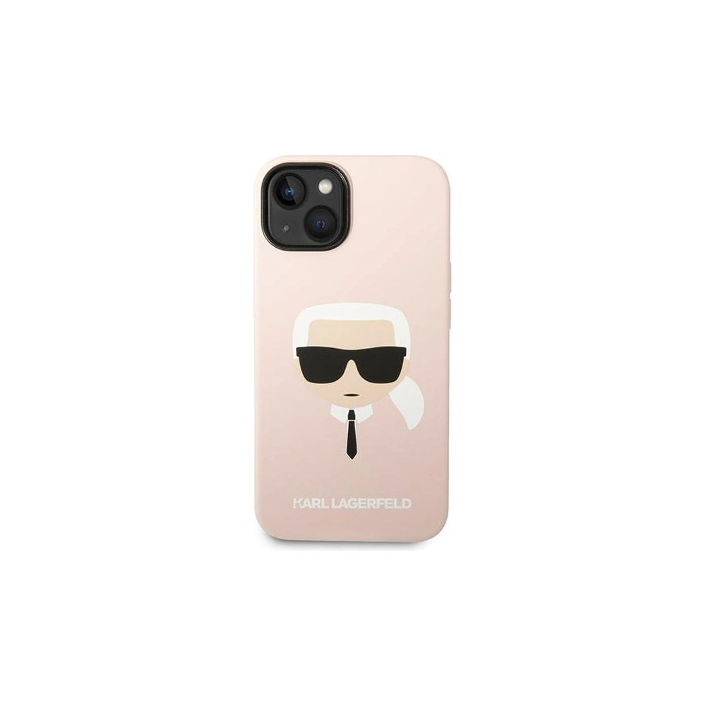 Wholesale Karl Lagerfeld KLHCP14MSLKHLP Apple iPhone 14 Plus / 15 Plus hardcase pink Silicone Karl`s Head - KLD1135 - {ean13} - Hurt