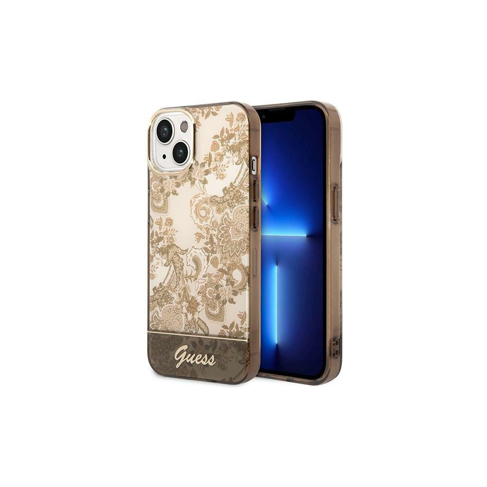 Wholesale Guess GUHCP14SHGPLHC Apple iPhone 14 ochre hardcase Porcelain Collection - GUE2119 - {ean13} - Hurt