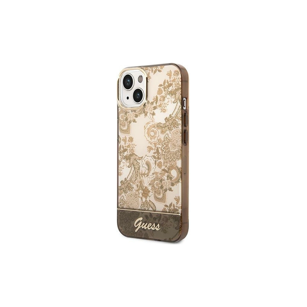 Wholesale Guess GUHCP14SHGPLHC Apple iPhone 14 ochre hardcase Porcelain Collection - GUE2119 - {ean13} - Hurt