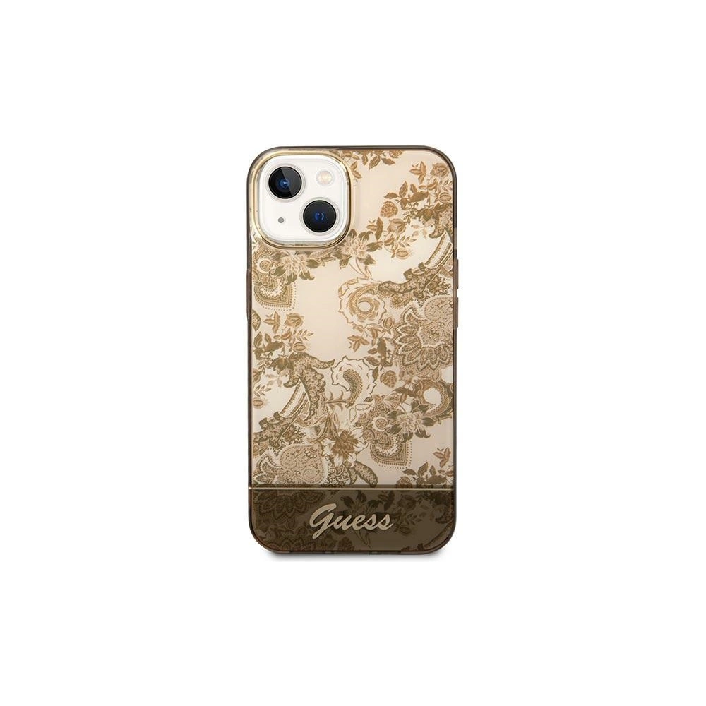 Wholesale Guess GUHCP14SHGPLHC Apple iPhone 14 ochre hardcase Porcelain Collection - GUE2119 - {ean13} - Hurt