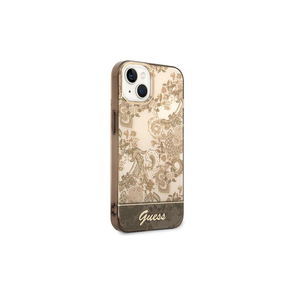 Wholesale Guess GUHCP14SHGPLHC Apple iPhone 14 ochre hardcase Porcelain Collection - GUE2119 - {ean13} - Hurt