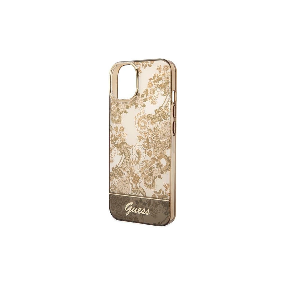 Wholesale Guess GUHCP14SHGPLHC Apple iPhone 14 ochre hardcase Porcelain Collection - GUE2119 - {ean13} - Hurt