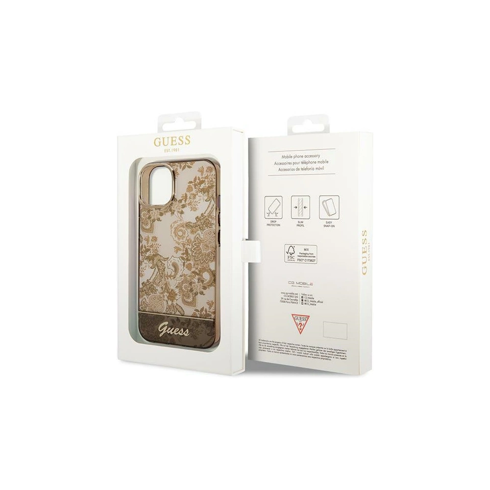 Wholesale Guess GUHCP14SHGPLHC Apple iPhone 14 ochre hardcase Porcelain Collection - GUE2119 - {ean13} - Hurt