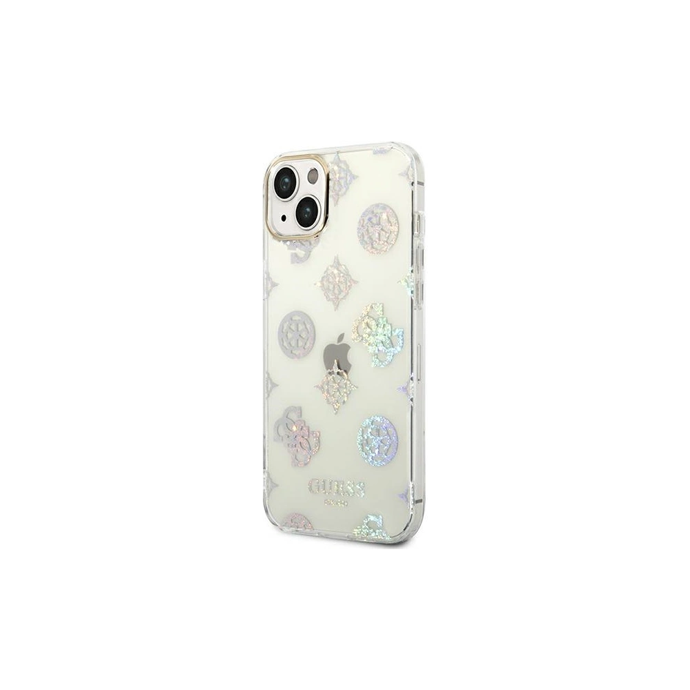 Wholesale Guess GUHCP14SHTPPTH Apple iPhone 14 transparent hard case Peony Glitter - GUE2121 - {ean13} - Hurt
