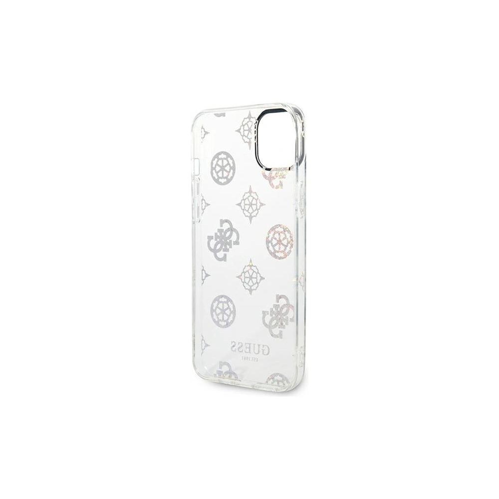 Hurtownia GSM - Etui Guess GUHCP14SHTPPTH Apple iPhone 14 przezroczysty/transparent hard case Peony Glitter - GUE2121 - {ean13} - Hurt